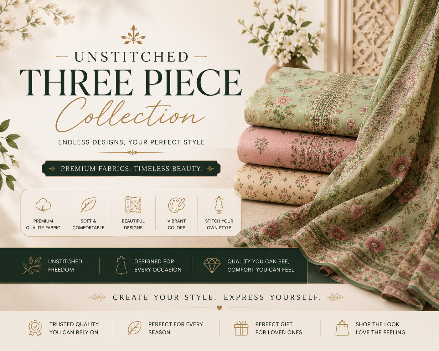 Unstitched Three Piece Collection