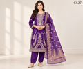 Luxury Women's Embroidered Stitched Three Piece - C627