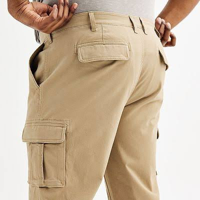 Mens Flexwear Straight Fit Cargo Pants – Cream