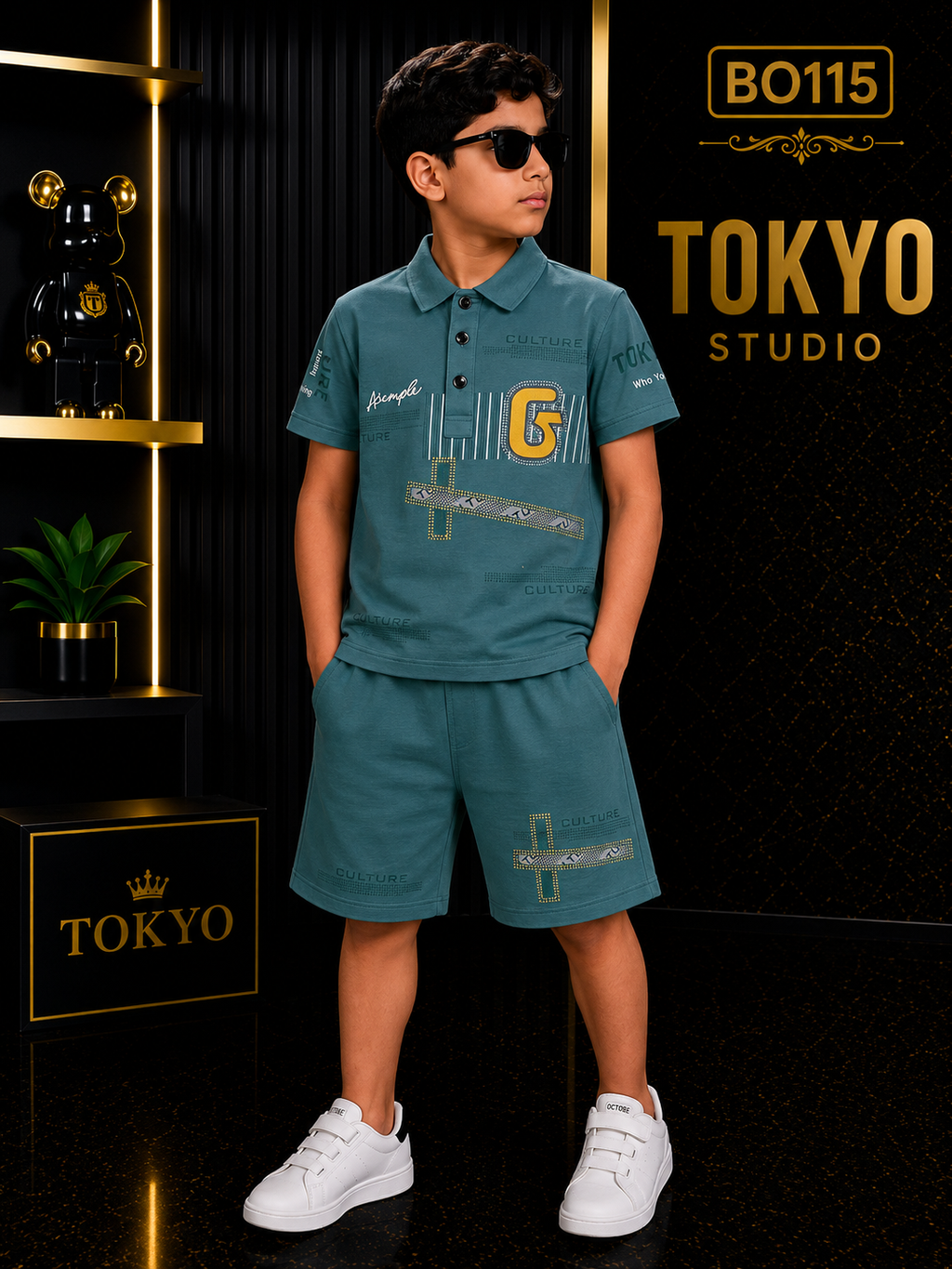 Boys Premium Graphic Polo T-Shirt-BO115