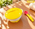 Premium Baby Suction Feeding Bowl with Lid & Spoon – Easy-Grip Mealtime Set | C1045