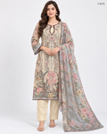 Luxury Ladies Floral & Ornamental Printed Stitched Three Piece - C624
