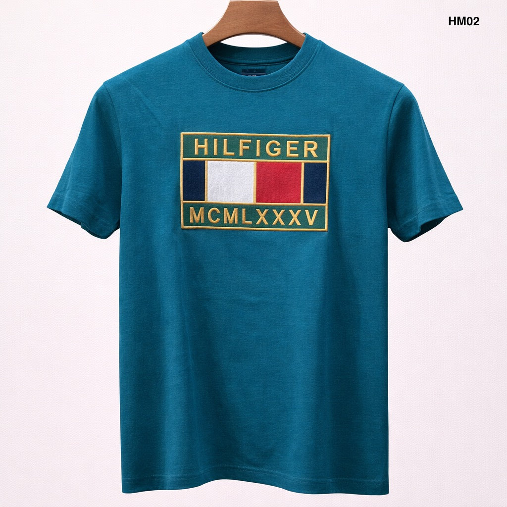 Signature Flag Logo T-Shirt –Teal Blue HM02