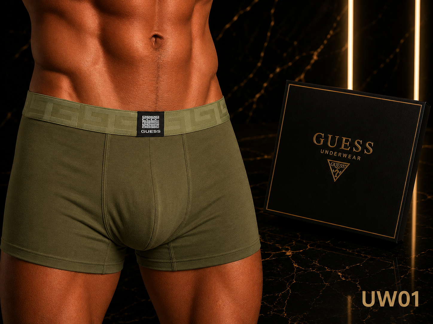 Gatsby Men's Boxer Briefs Olive-UW01
