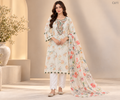 Premium Women’s Floral Embroidered Stitched Three Piece Set - C611