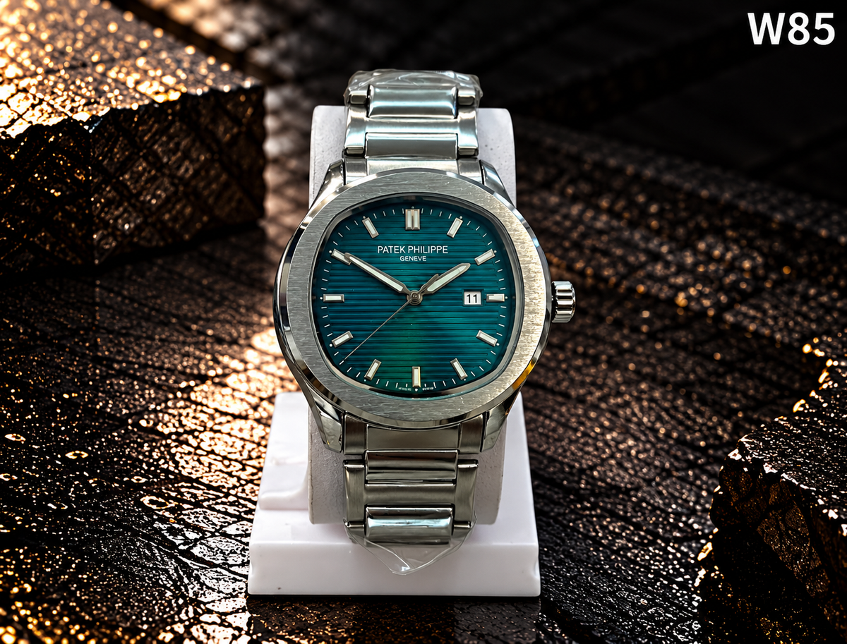 Men's Premium Textured Dial Metal Strap Analog Watch – W85