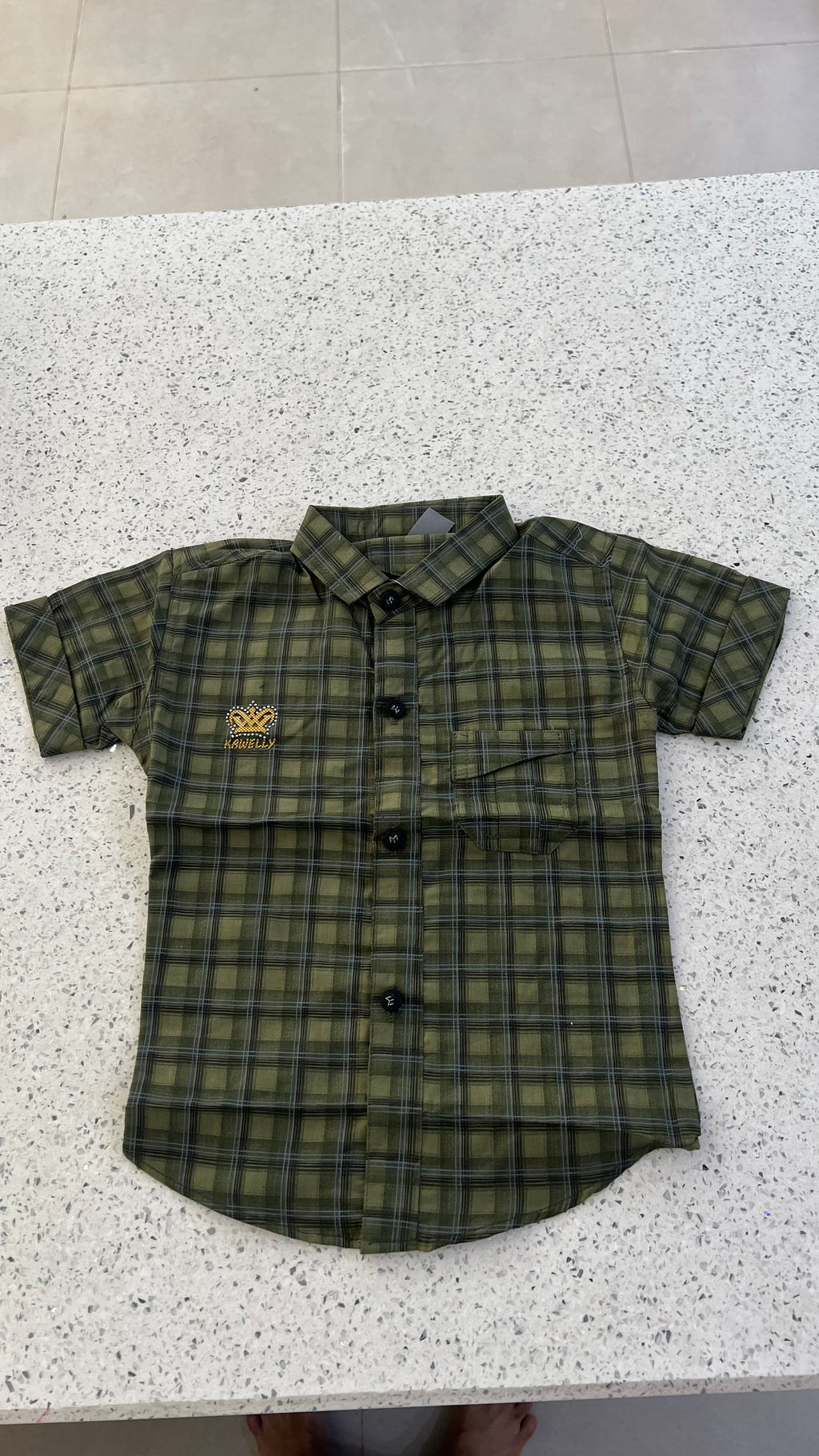 Premium Boys Check Shirt & Denim Shorts Set-BO281