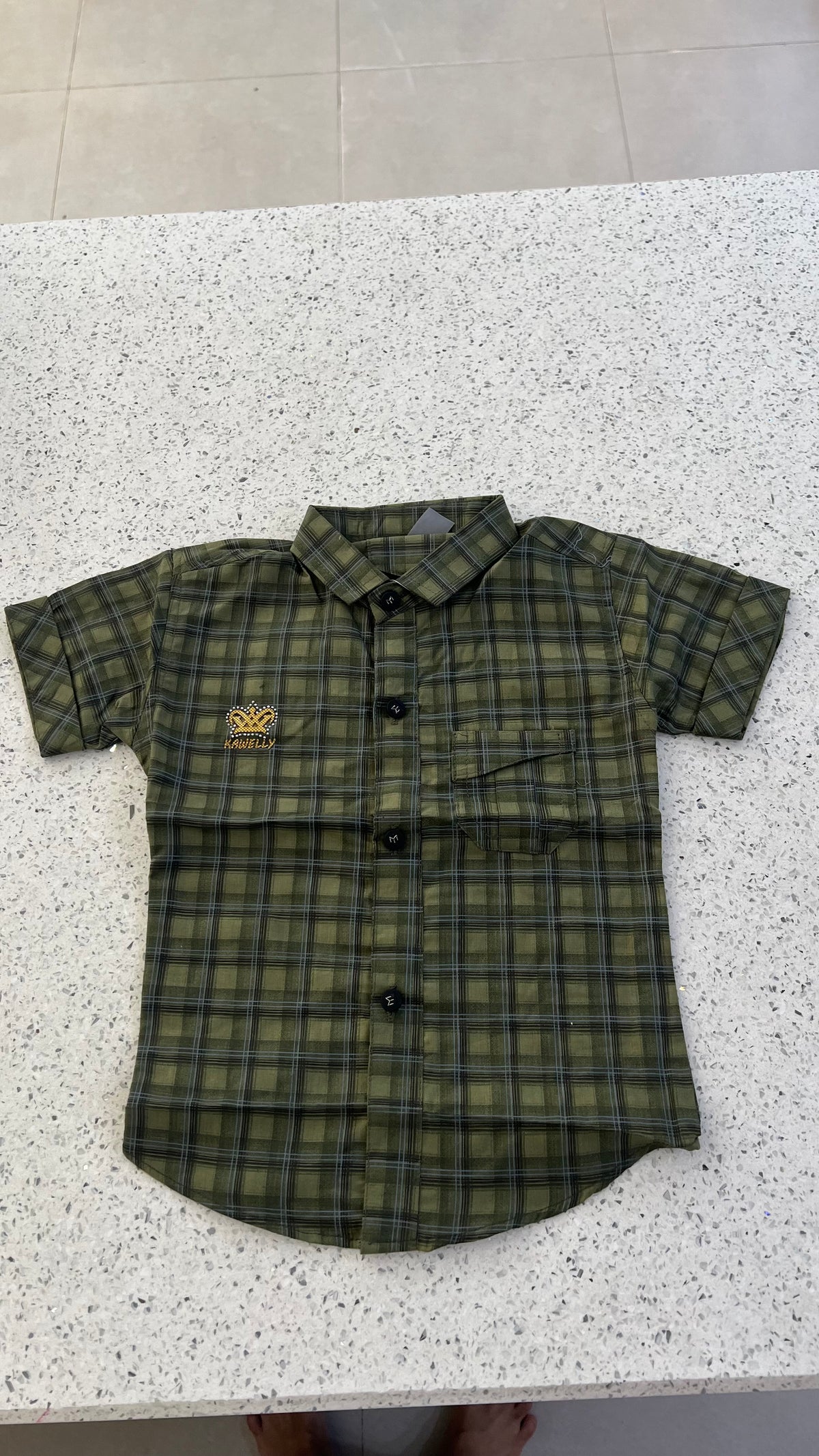 Premium Boys Check Shirt & Denim Shorts Set-BO281