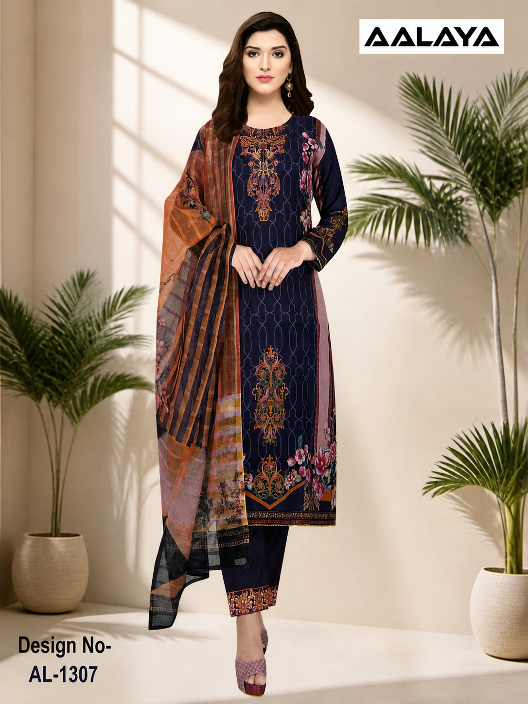 Luxury Digital Printed Lawn Three Piece Set -C265