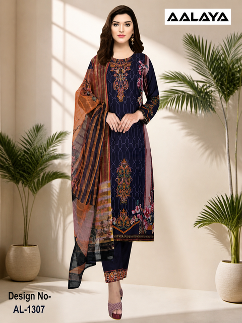 Luxury Digital Printed Lawn Three Piece Set -C265