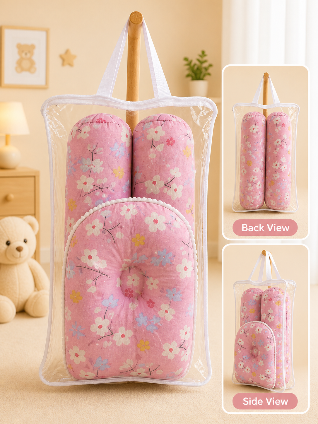 Baby Cotton Pillow & Side Bolster Set-C230
