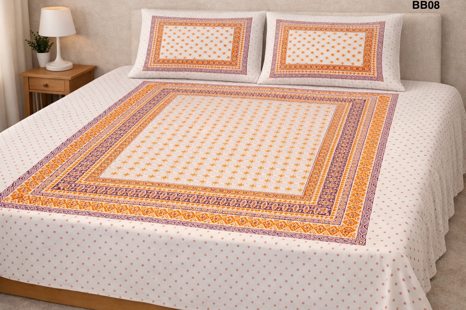 Block Print Cotton Bedsheet BB08