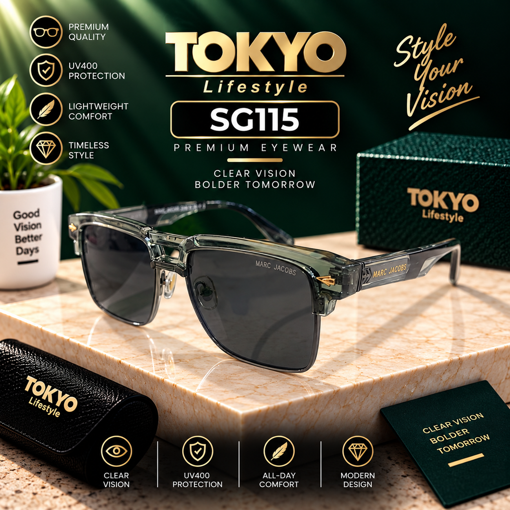 Premium Browline Square Sunglasses – SG115