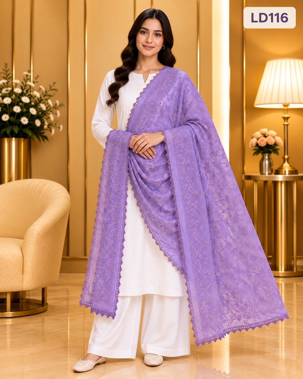Premium Embroidered Ladies Dupatta-LD116
