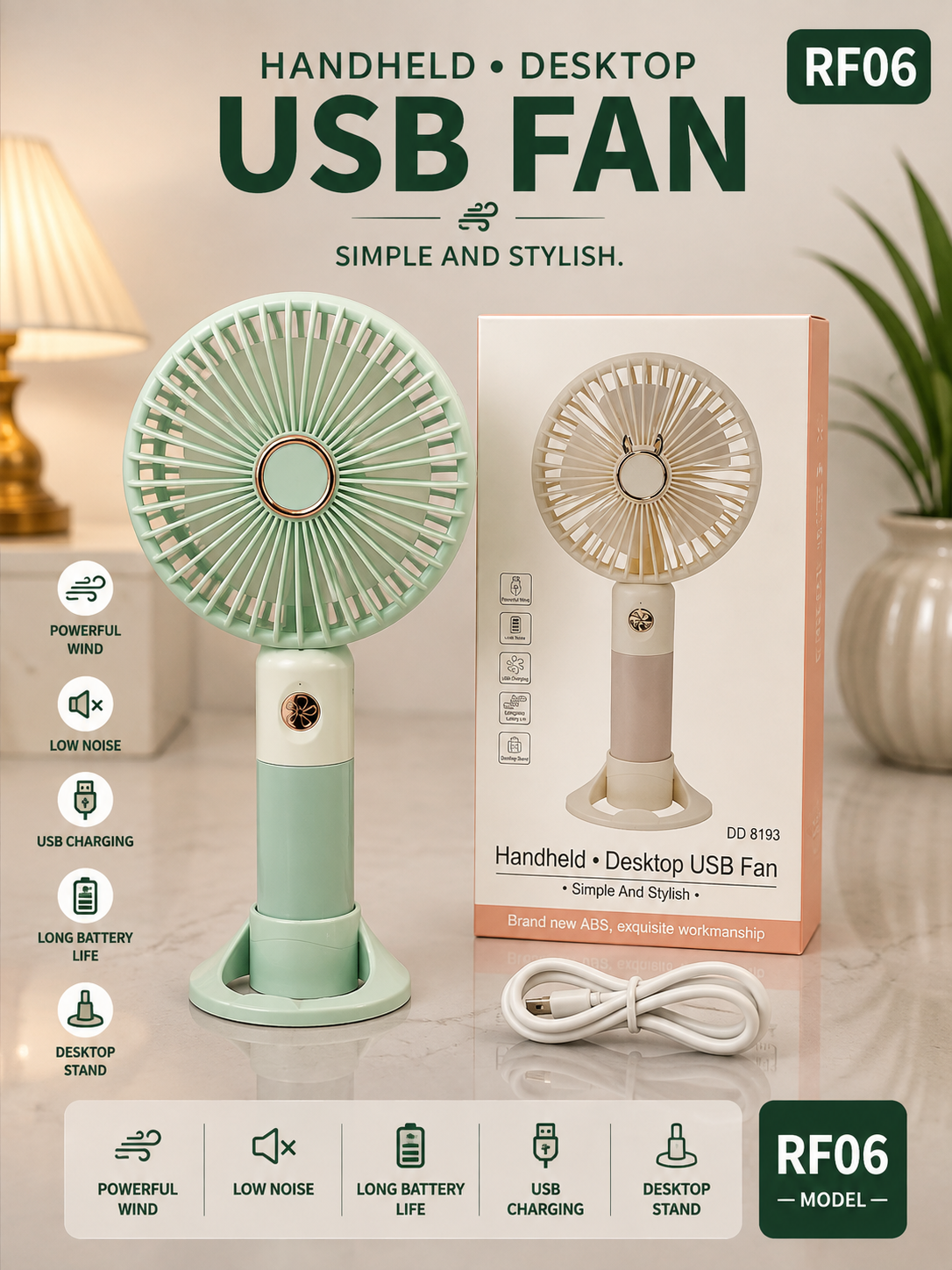 Rechargeable Mini Handheld Fan-RF06