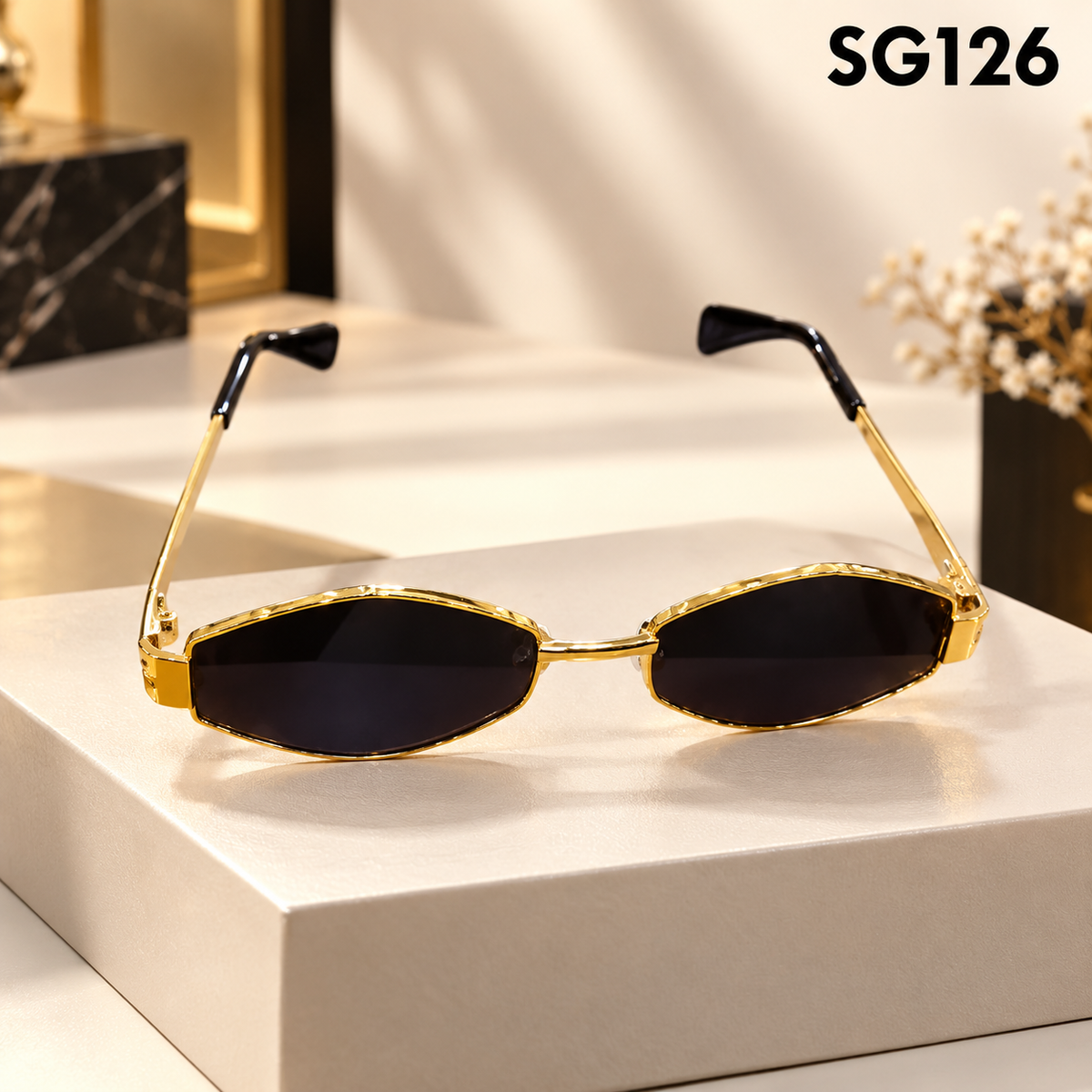 Kids Luxe Gold Geometric Sunglasses – SG126