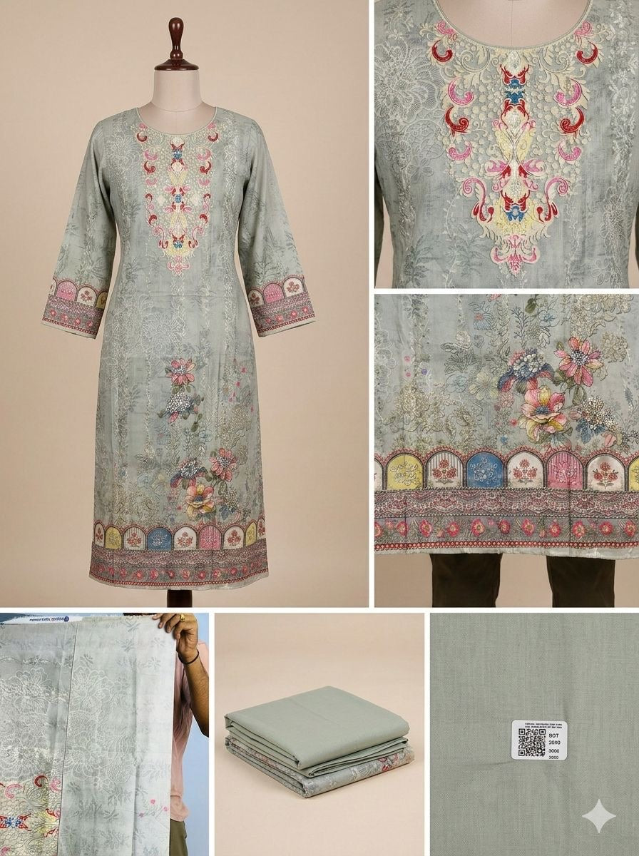 Premium Embroidered Three-Piece Salwar Kameez Set 1049