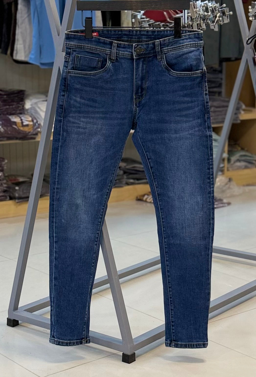 Blue 5 Pocket Low-Rise Ankle Length Stretch Jeans RJ6403