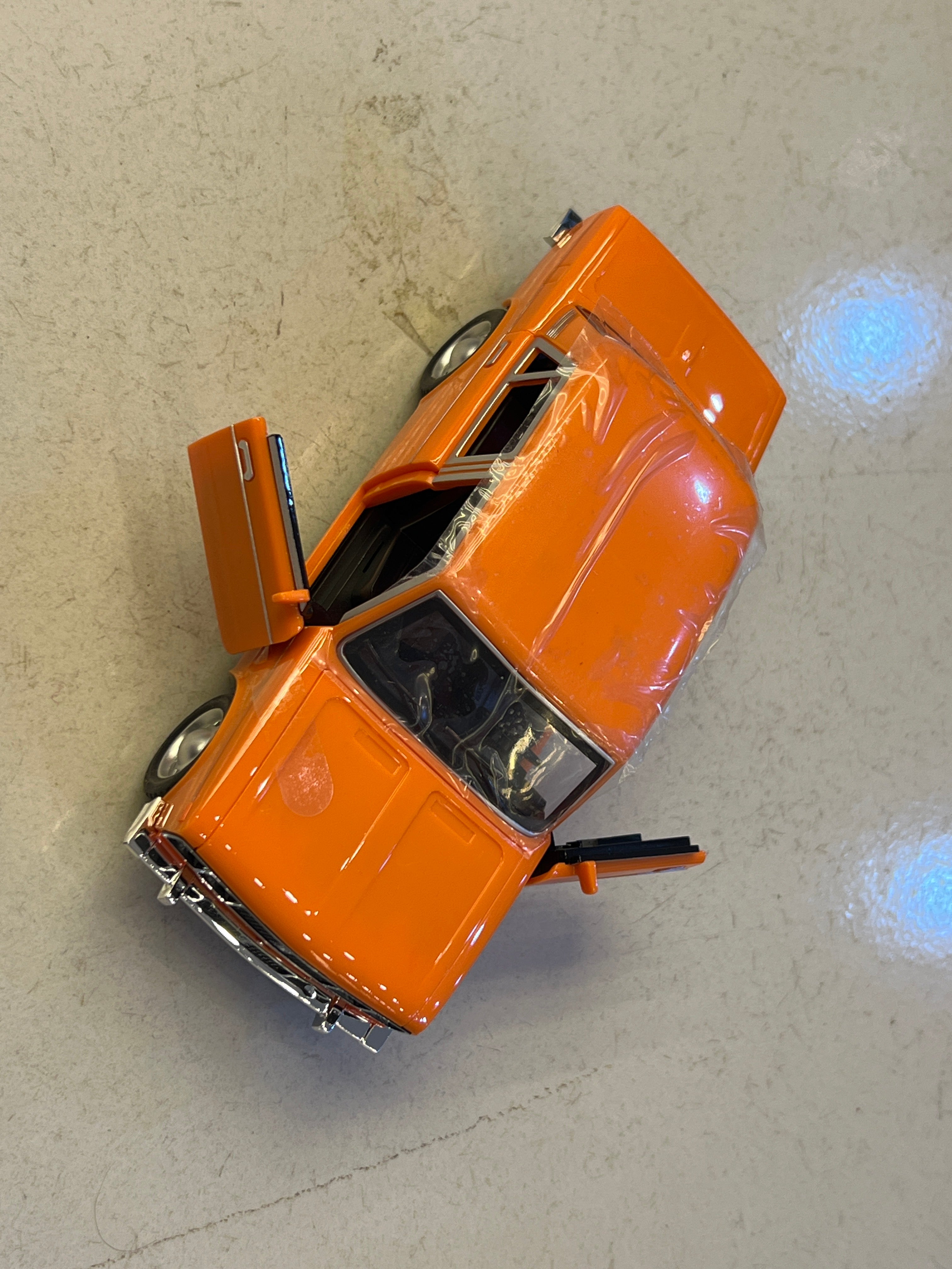 Classic Orange Vintage Die-Cast Toy Car