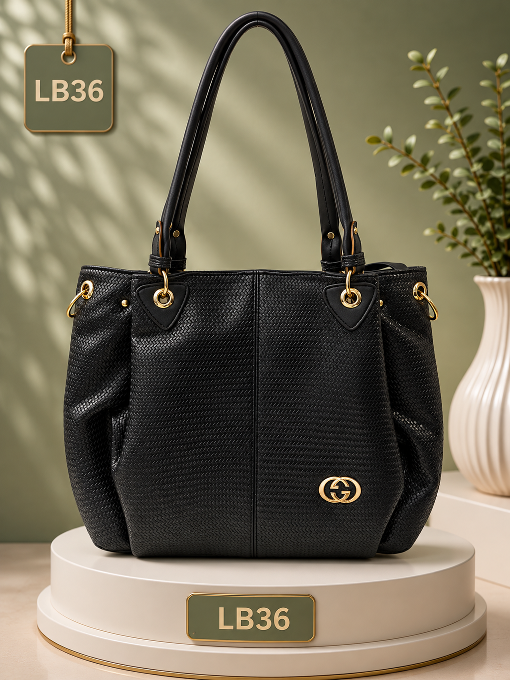 Premium Textured Shoulder Tote Handbag – LB36