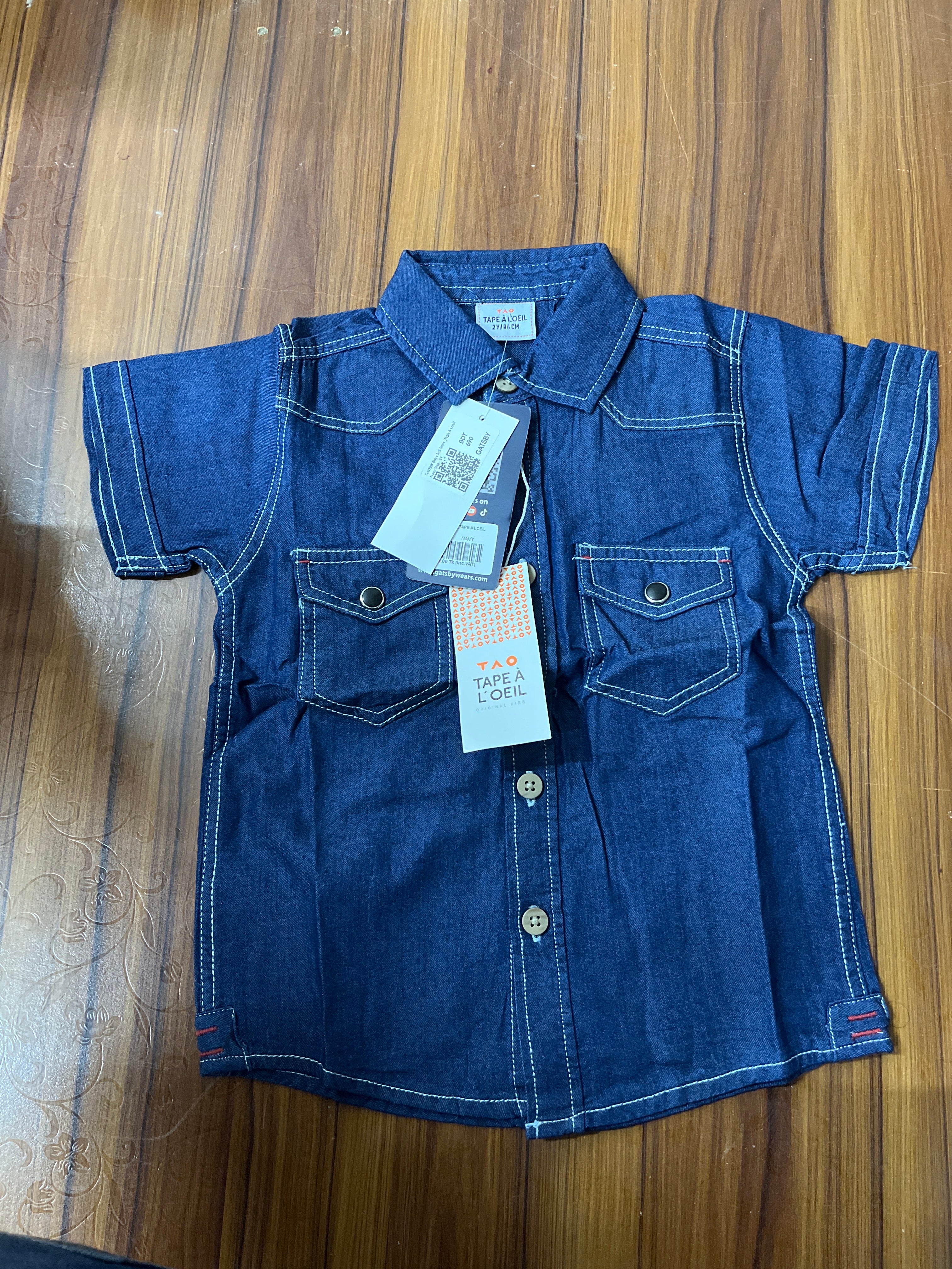 GATSBY Boys S/S Shirt _Tape A Loeil Navy