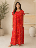 Scarlet Printed Button Maxi Dress-ME29