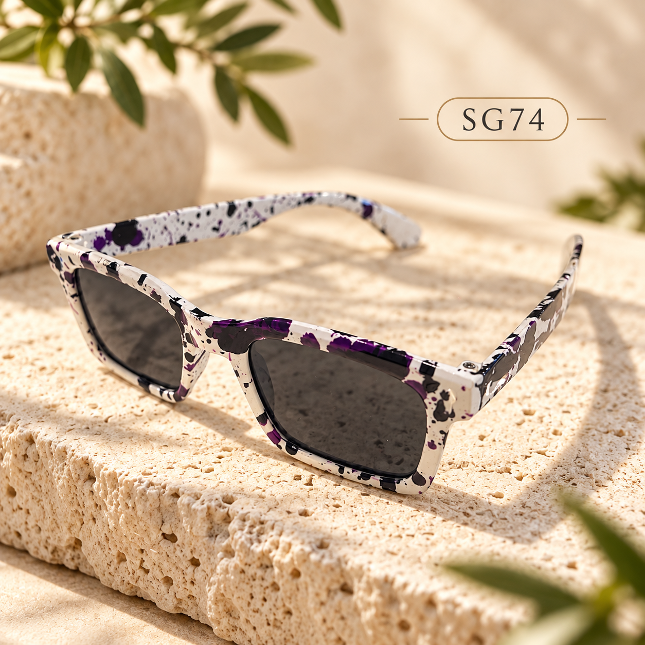 Premium Artistic Splatter Square Sunglasses – SG74
