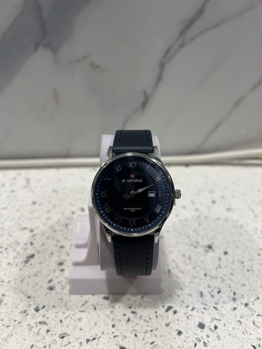 Premium Naviforce Classic Blue Dial Leather Strap Watch – W51
