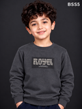 Boys' Premium Charcoal Grey Graphic Print Crew Neck Sweatshirt – BSS5