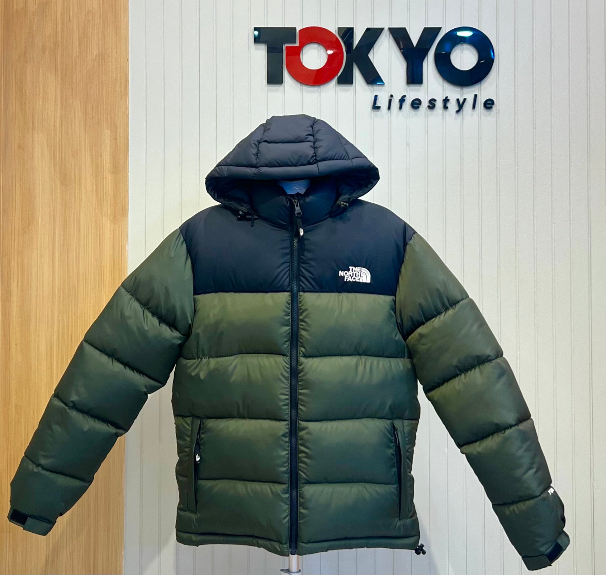 Men’s Premium Hooded Puffer Jacket Olive Green