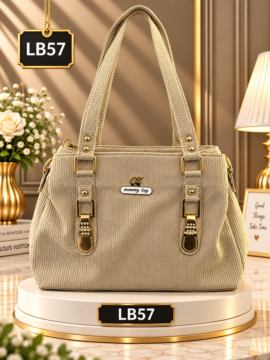 Premium Textured Mommy Tote Bag – LB57