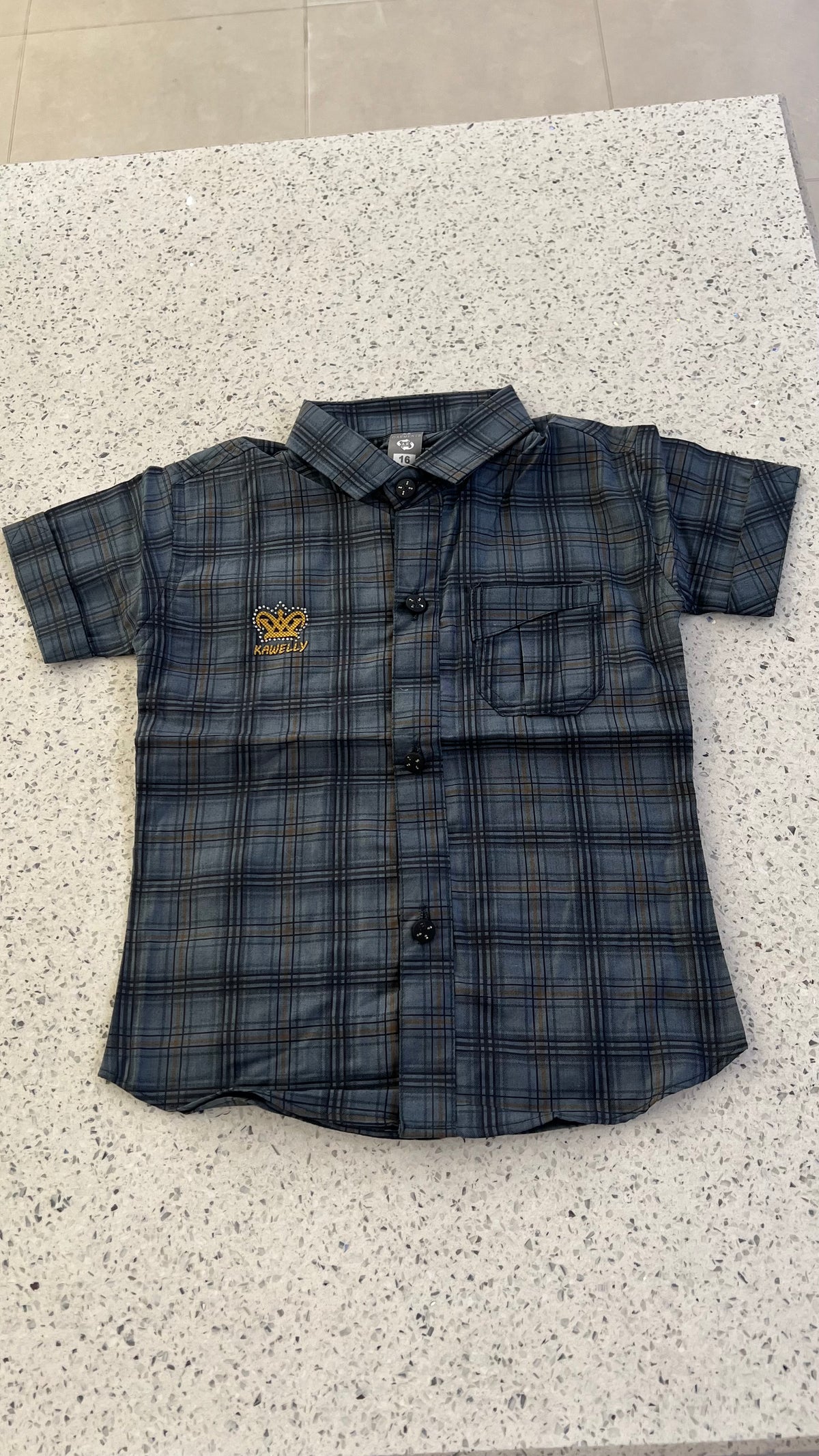 Premium Boys Check Shirt & Denim Shorts Set-BO281