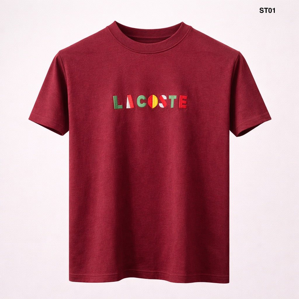 Signature Logo Style T-Shirt – Wine Red ST01