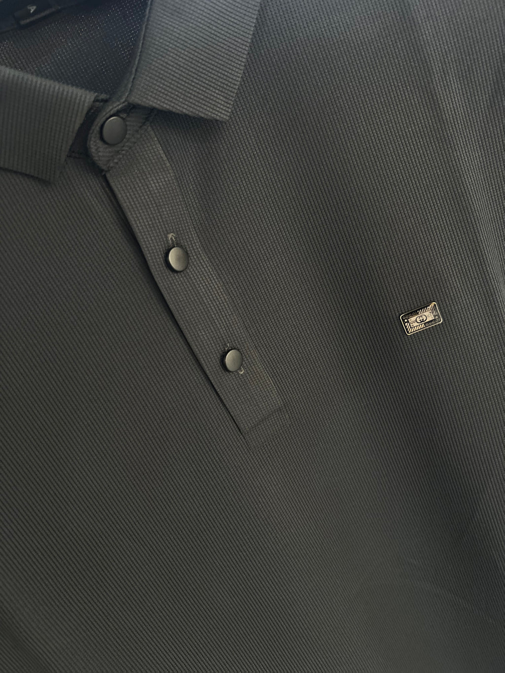 Premium Men's Textured Slim-Fit Polo Shirt – Charcoal Grey 191