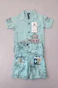 Boys Premium Stripe Shirt & Check Shorts Set B002