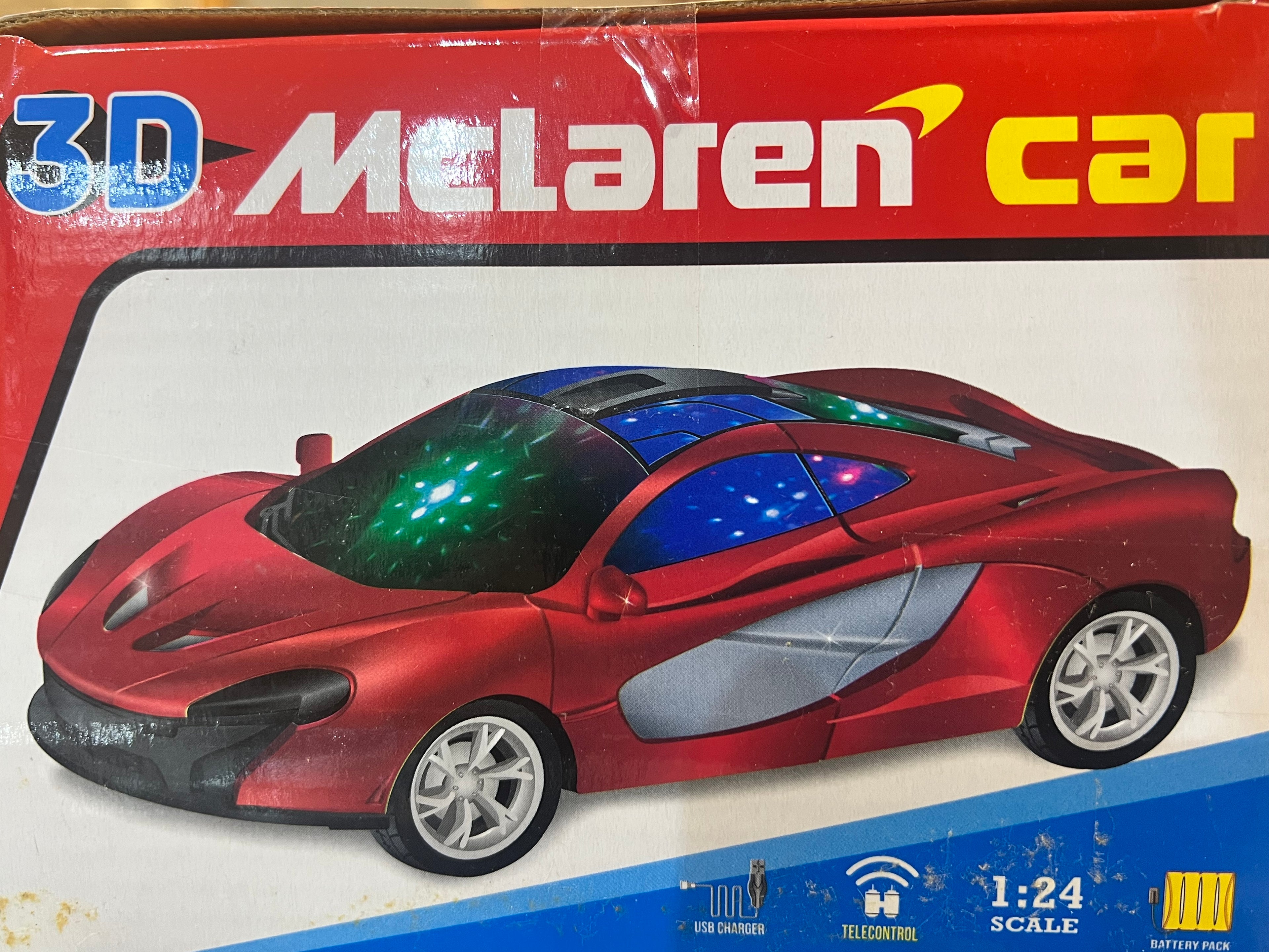3D McLaren Style RC Car (Rechargeable, 1:24 Scale)