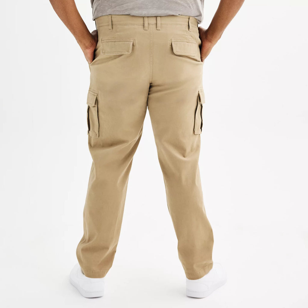 Mens Flexwear Straight Fit Cargo Pants – Cream