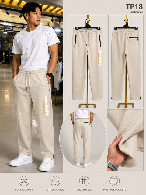 Premium Terry Jogger Pants – Oatmeal | TP18