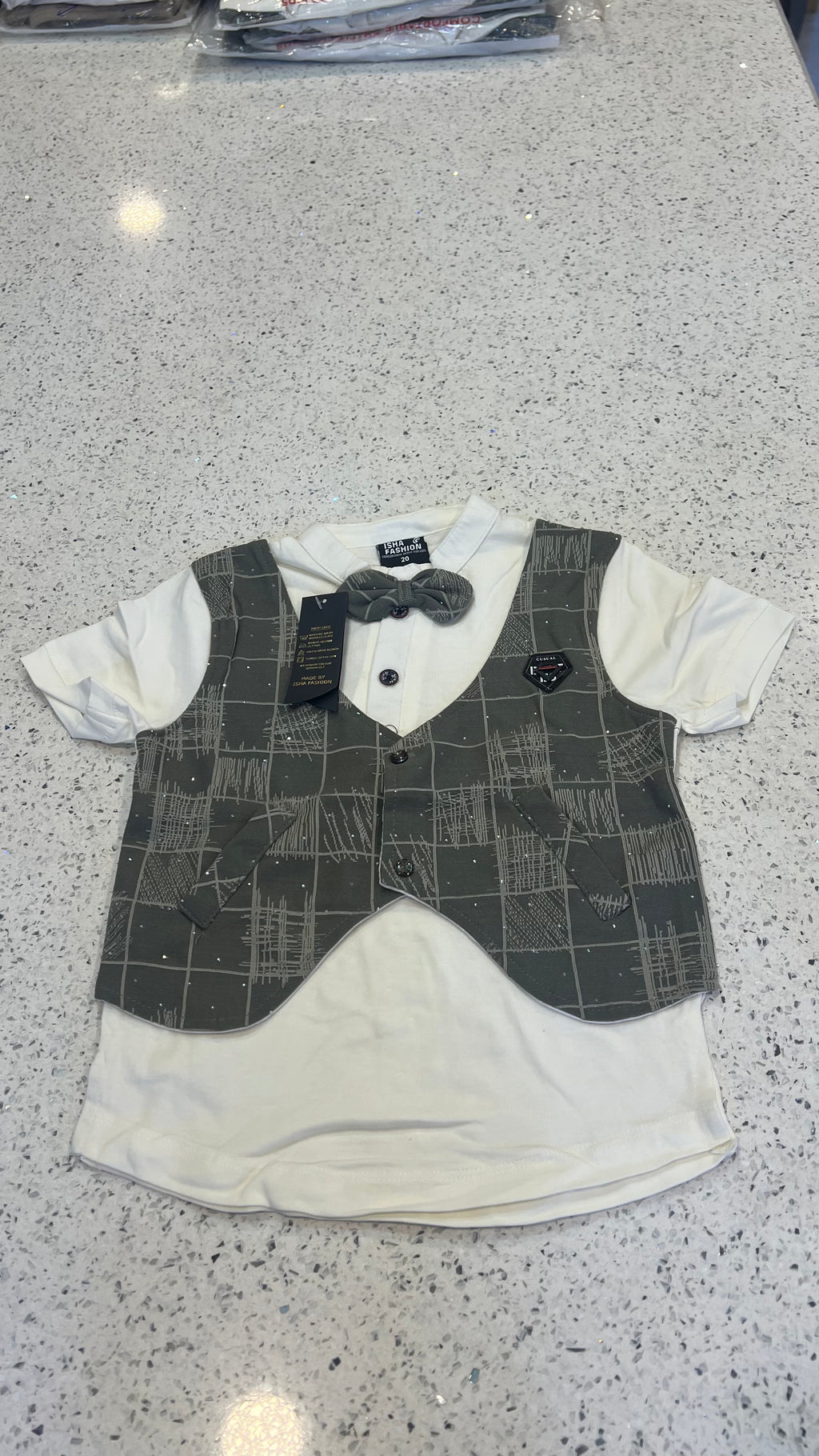 Premium Boys Bow Tie Waistcoat, Shirt & Matching Shorts Set-BW04