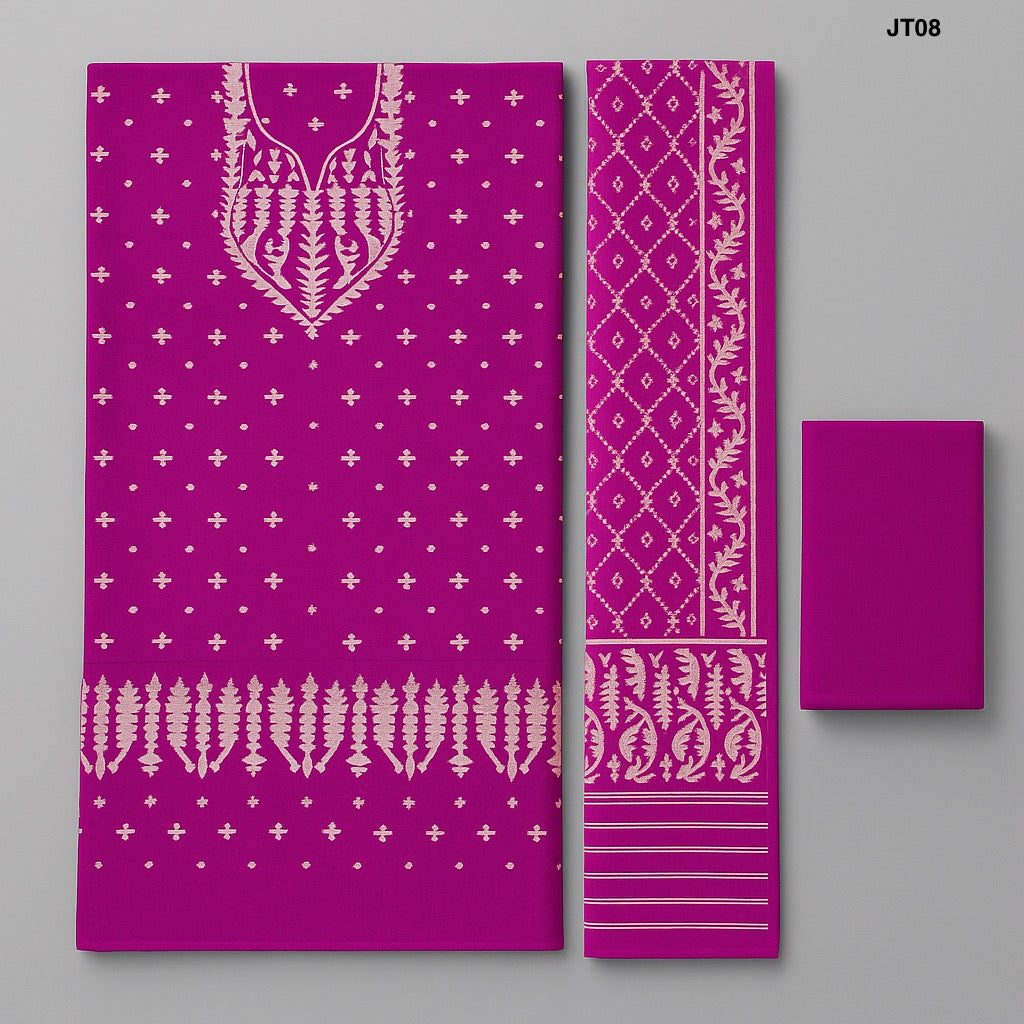 Soft Jamdani Three Piece JT08