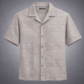 Men's Premium Open collarShirt – White Textured Jacquard 1005