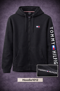 Mens Premium Black Full-Zip Hoodie 1012