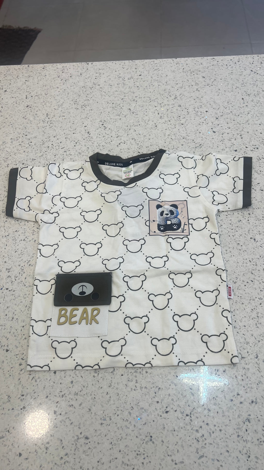 Premium Boys Bear Print T-Shirt & Shorts Set-BO280