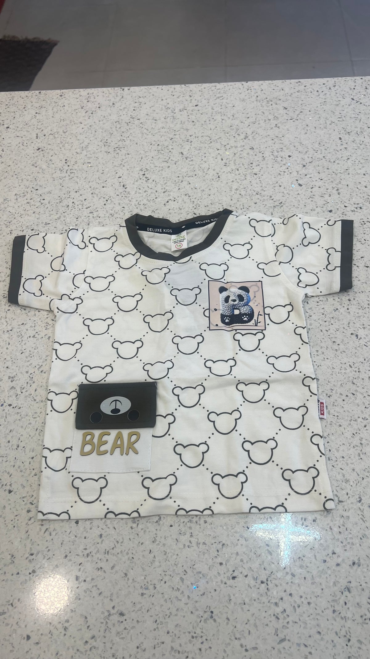 Premium Boys Bear Print T-Shirt & Shorts Set-BO280