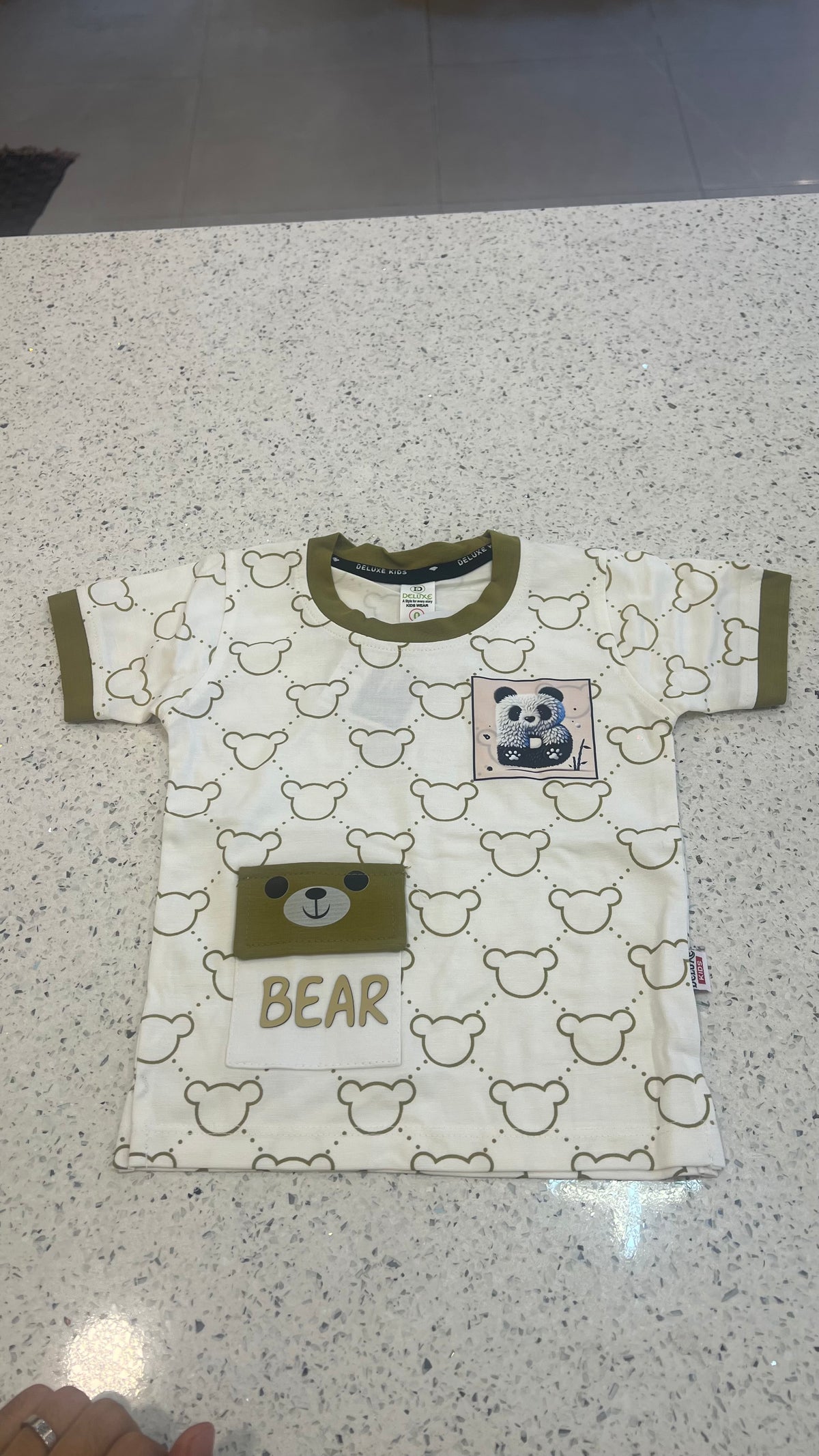 Premium Boys Bear Print T-Shirt & Shorts Set-BO280