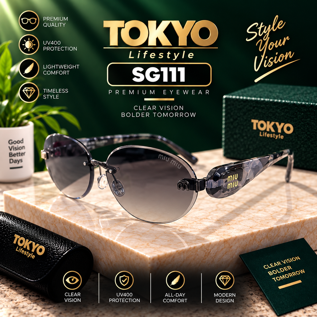 Premium Rimless Oval Sunglasses – SG111