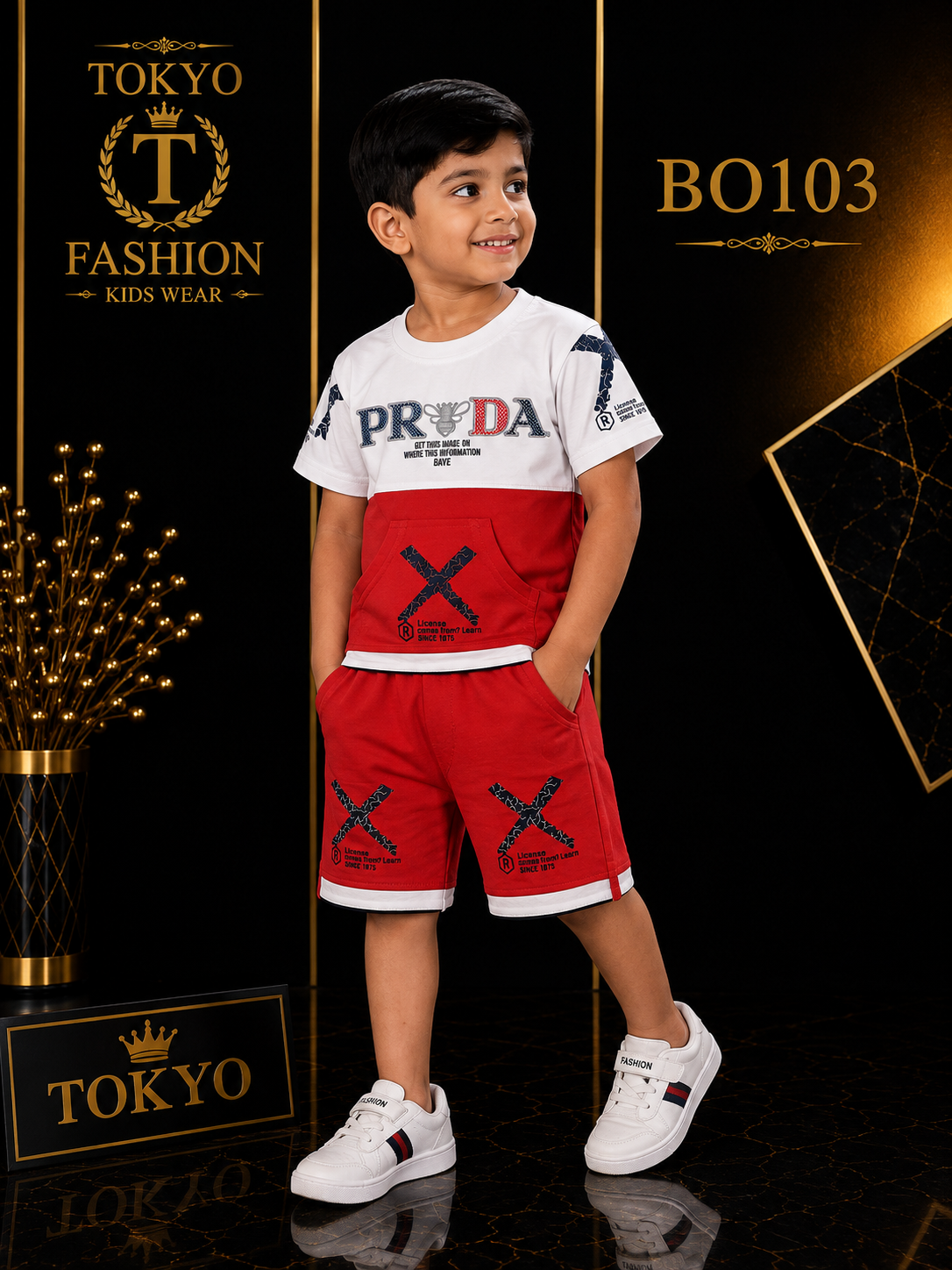 Boys’ Premium Graphic T-Shirt & Shorts Set – BO103