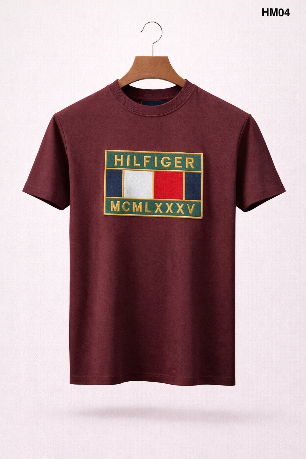Signature Flag Logo T-Shirt –Burgundy HM04