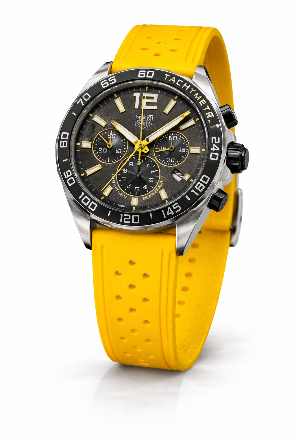 Sport Chronograph Watch – Yellow Silicone Strap 675