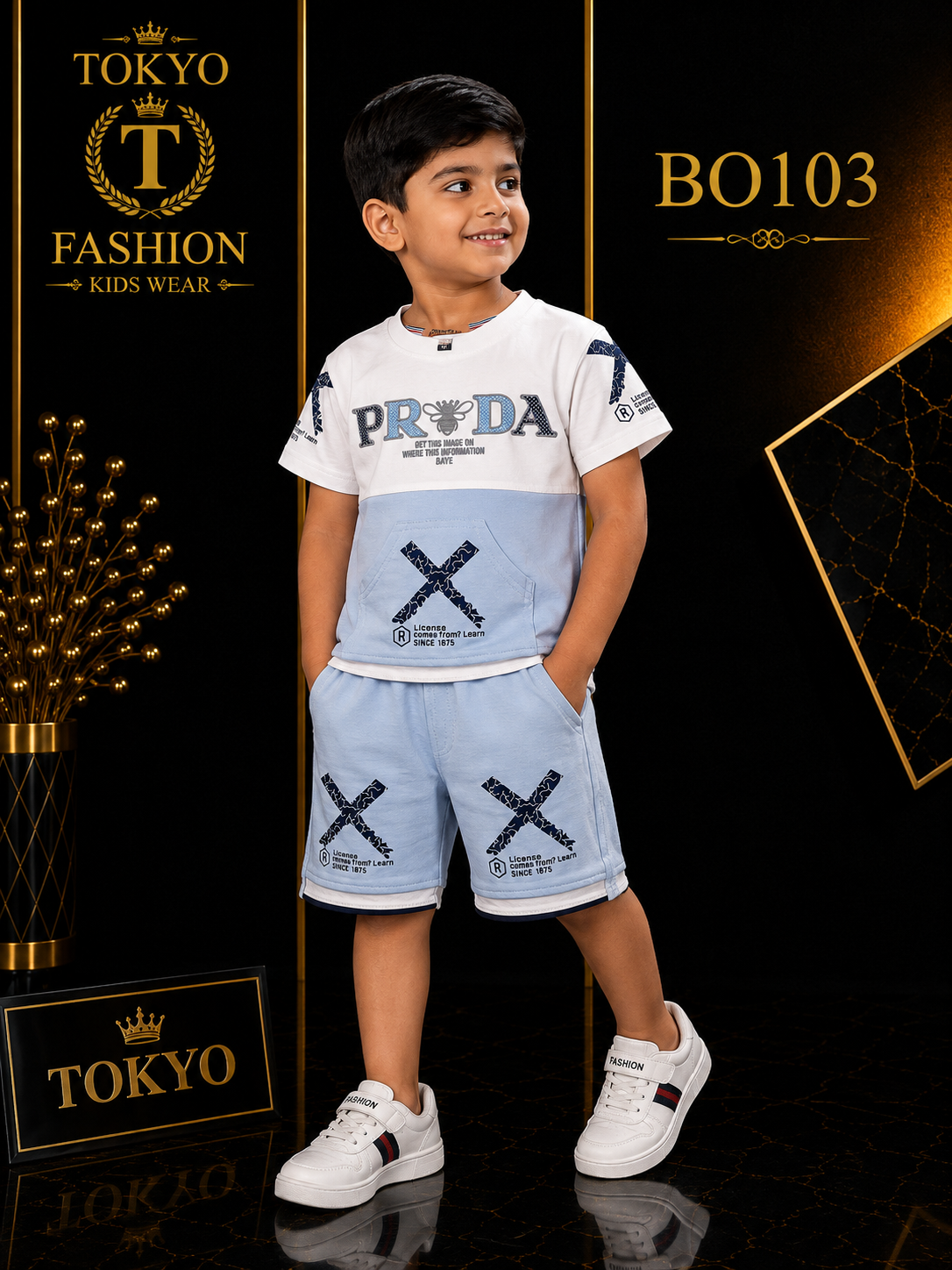 Boys’ Premium Graphic T-Shirt & Shorts Set – BO103